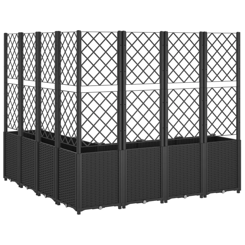 Jardinera Con Enrejado Pp Negro 160x160x140 Cm