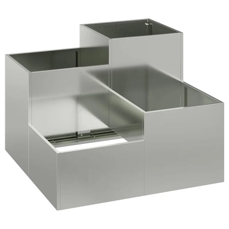 Maceta Para Jardín Plateado 80 X 80 X 60 Cm Acero Galvanizado