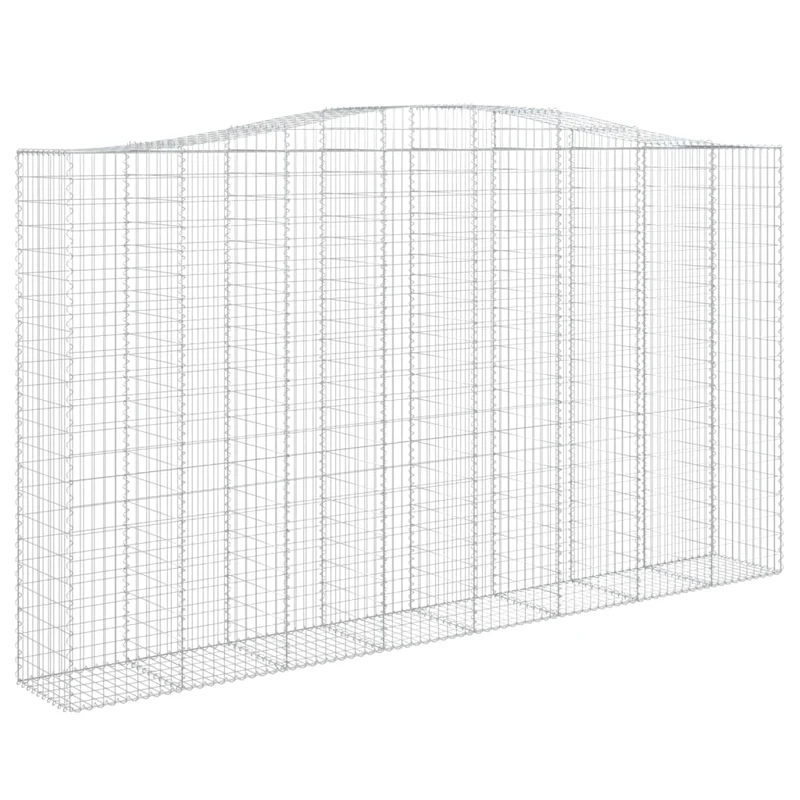 Cestas De Gaviones 9 Uds Forma De Arco Hierro 400x50x220/240 Cm
