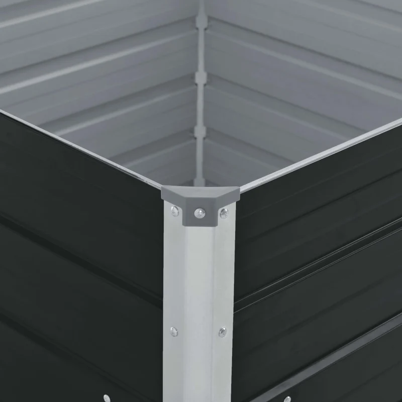 Jardinera Elevada De Acero Galvanizado Marrón 100x100x45 Cm