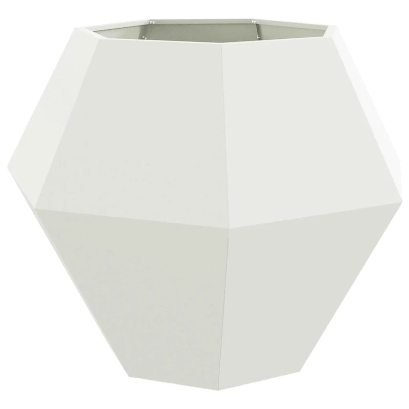 Jardinera 2 Uds. Blanco 100 X 100 X 80 Cm Acero