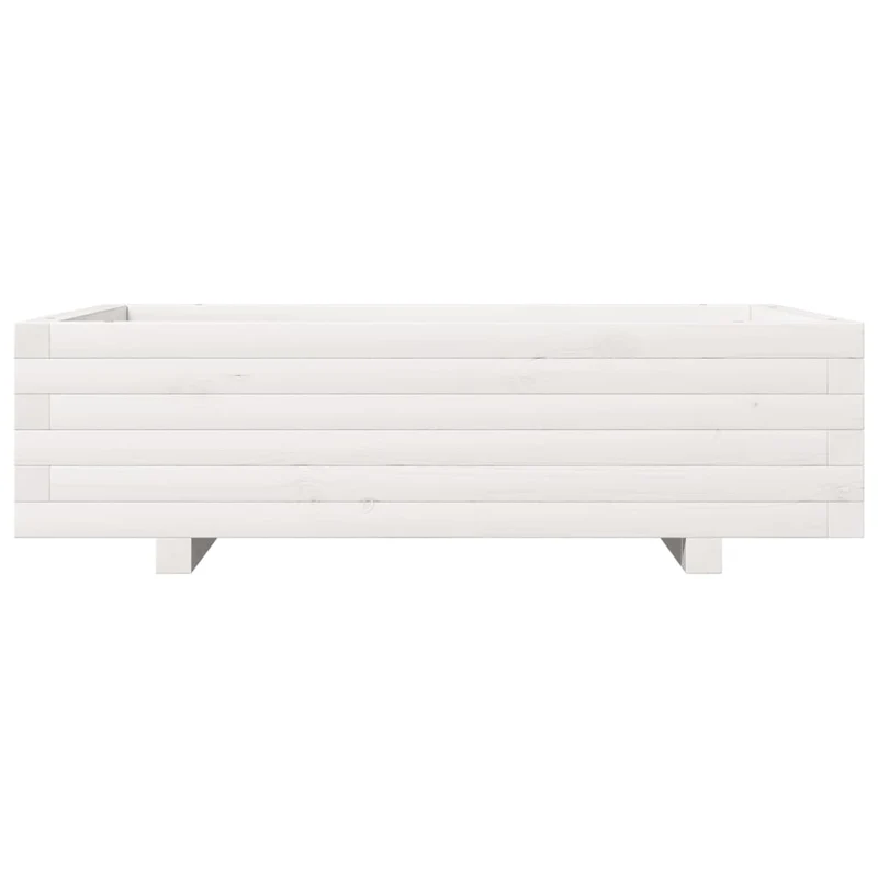 Jardinera De Madera Maciza De Pino Blanco 90x40x26,5 Cm