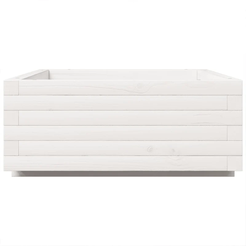 Jardinera De Madera Maciza De Pino Blanco 90x40x26,5 Cm
