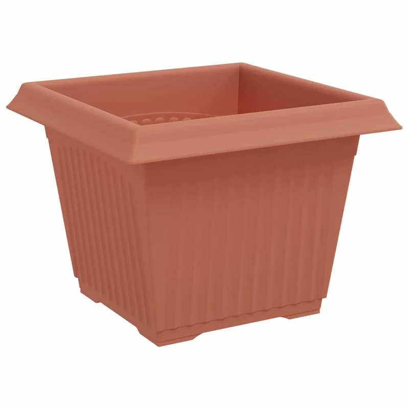 Maceta Cuadrada Para Flores 6 Uds. Rojo Ladrillo Plástico