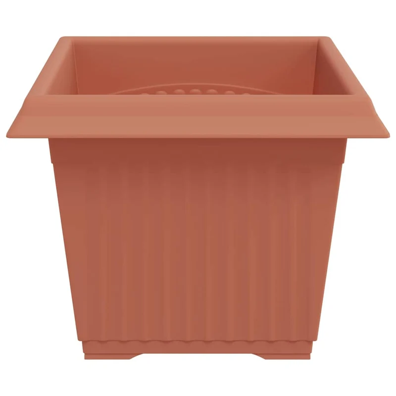Maceta Cuadrada Para Flores 6 Uds. Rojo Ladrillo Plástico