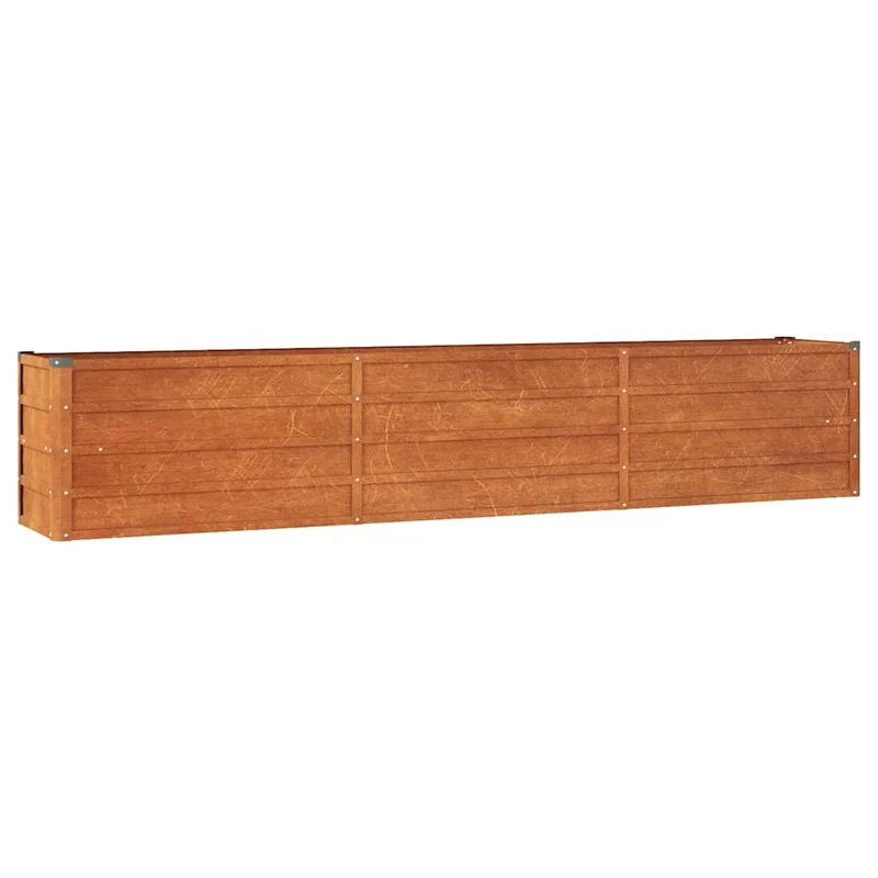 Arriate Oxidado De Acero Corten 240x40x45 Cm