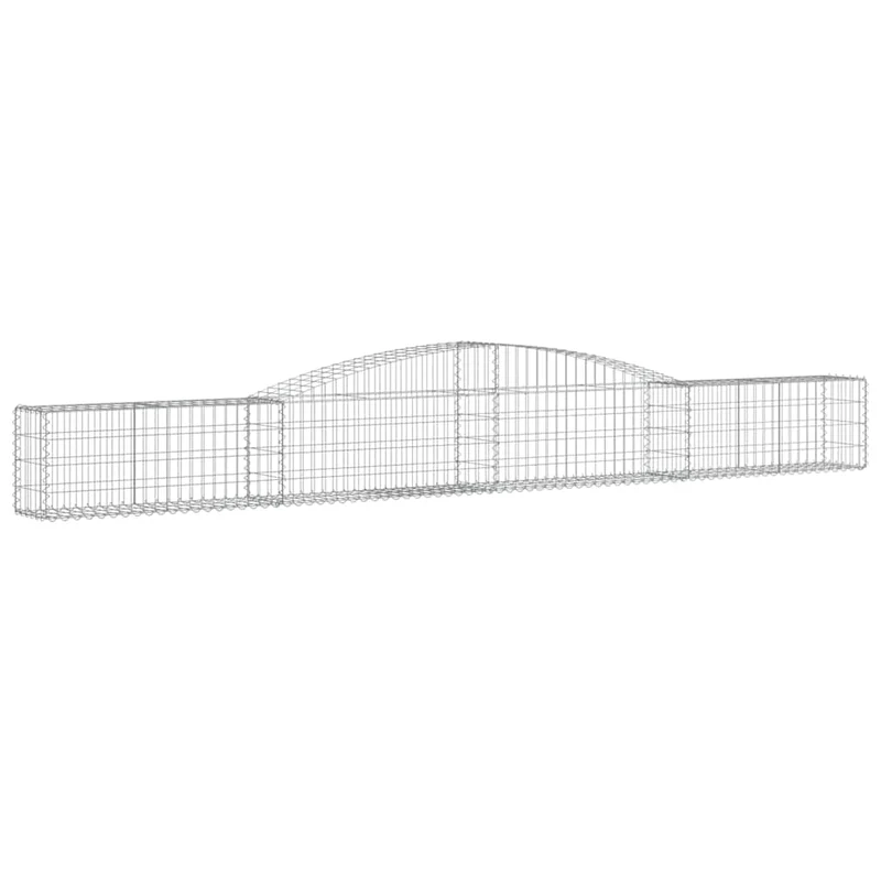 Cestas De Gaviones 2 Uds Forma De Arco Hierro 400x30x40/60 Cm