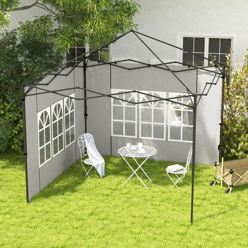 Outsunny Paredes Laterales Para Carpa 3x3 M Y 3x6 M 293x193 Cm Blanco
