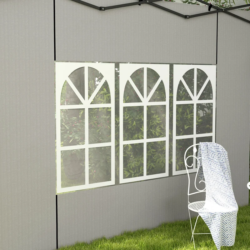 Outsunny Paredes Laterales Para Carpa 3x3 M Y 3x6 M 293x193 Cm Blanco