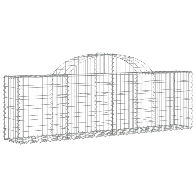 Cestas De Gaviones 5 Uds Forma De Arco Hierro 200x30x60/80 Cm