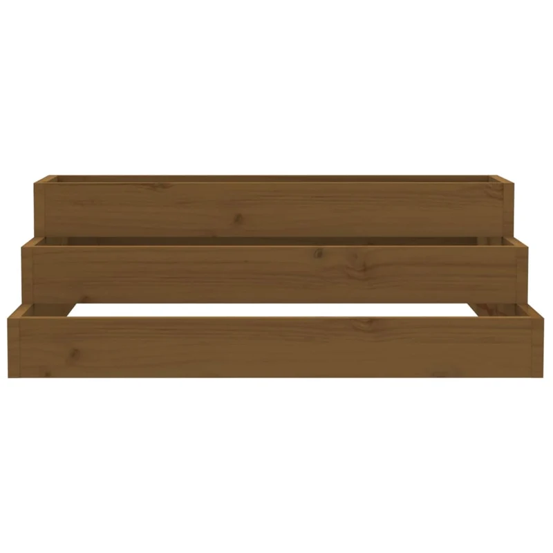 Jardinera De Madera Maciza De Pino Marrón Miel 80x80x27 Cm