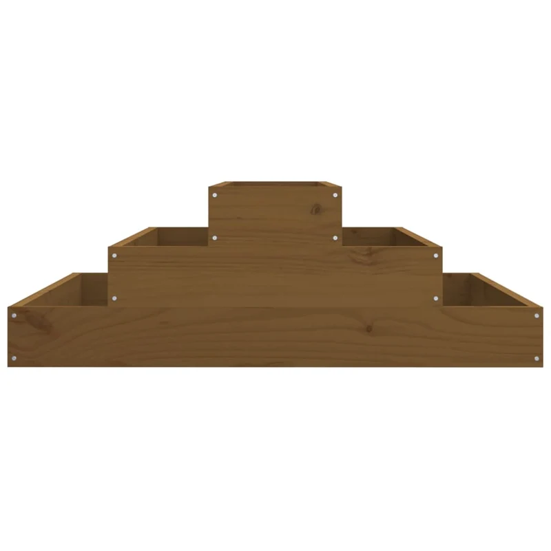 Jardinera De Madera Maciza De Pino Marrón Miel 80x80x27 Cm