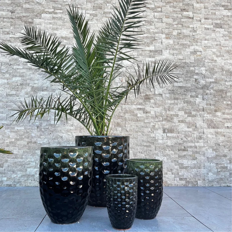 Pot MEROVEE 42x55cm noir et vert