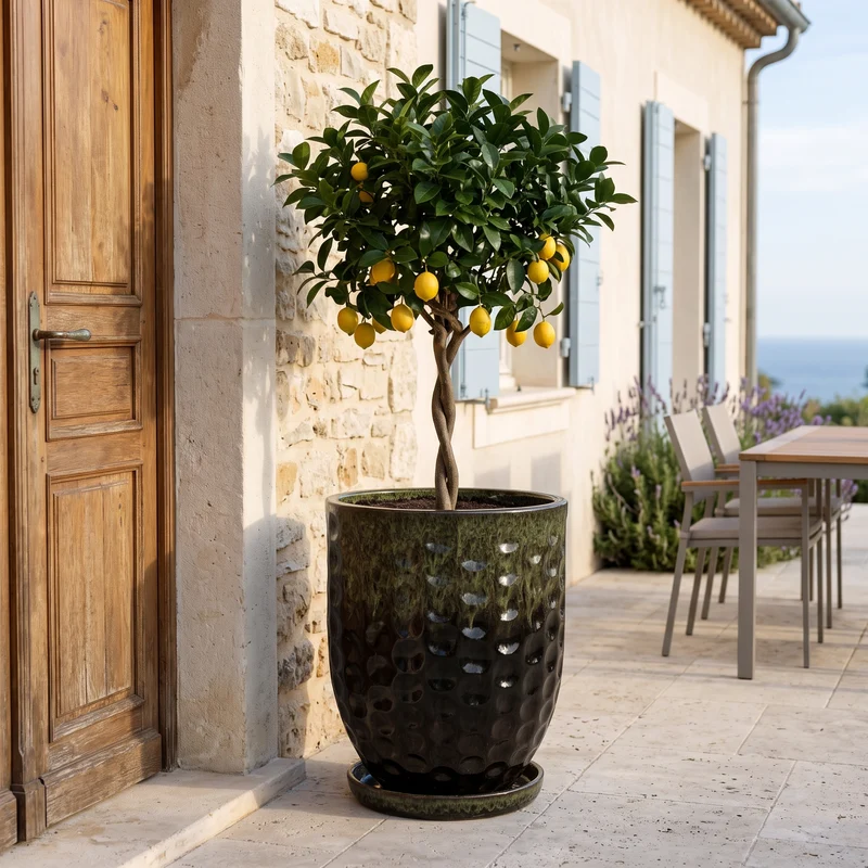 Pot MEROVEE 55x65cm noir et vert