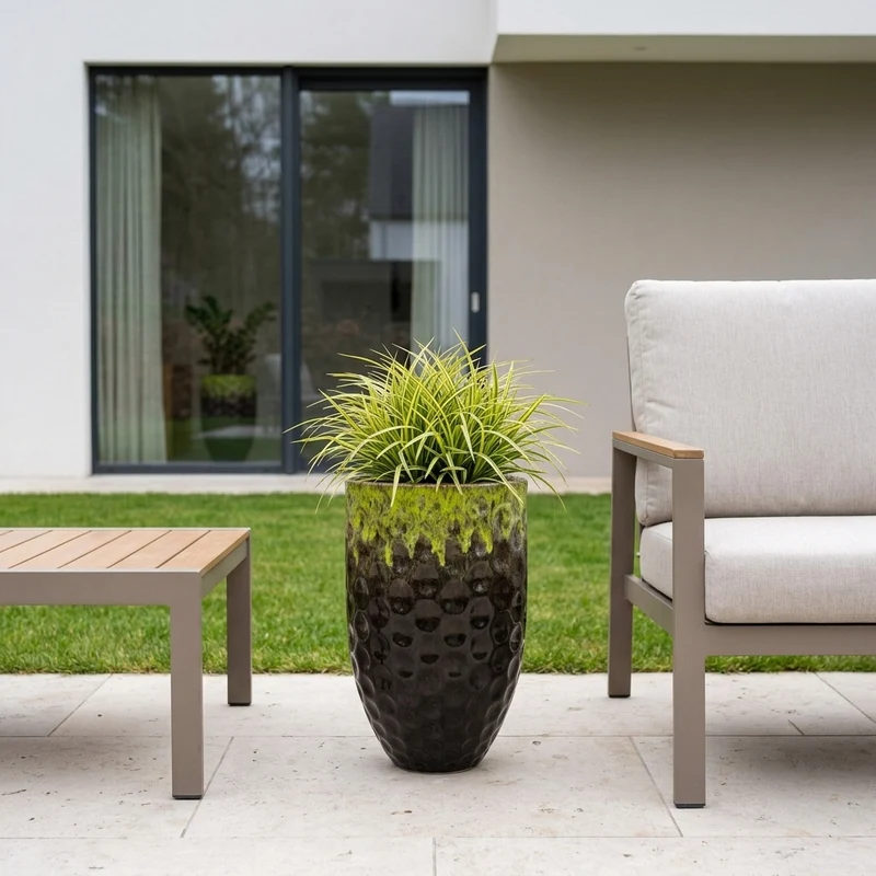 Pot MEROVEE 30x45cm noir et vert