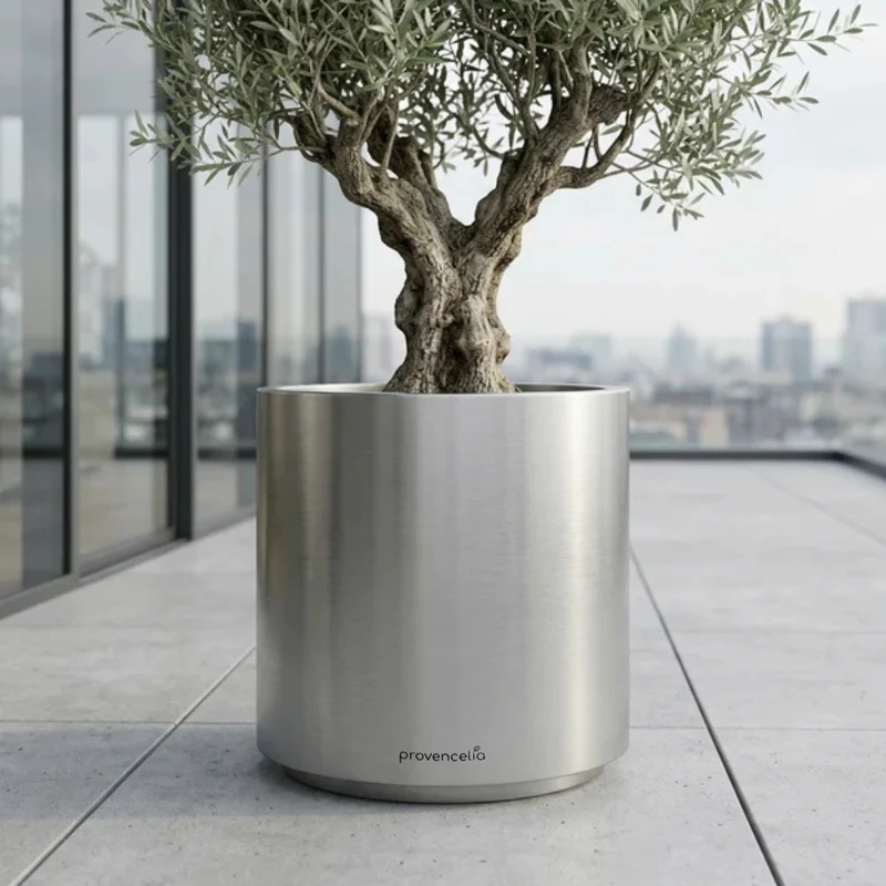 Pot METROPOLE 60x70cm inox brossé