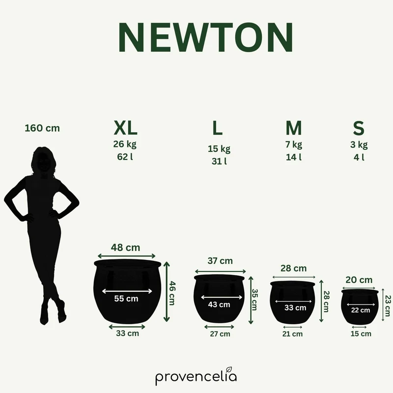 Pot NEWTON 34x28cm bleu acier