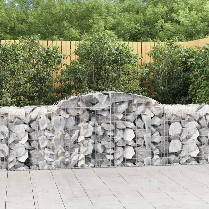 Cestas De Gaviones 25 Uds Forma De Arco Hierro 300x50x80/100 Cm