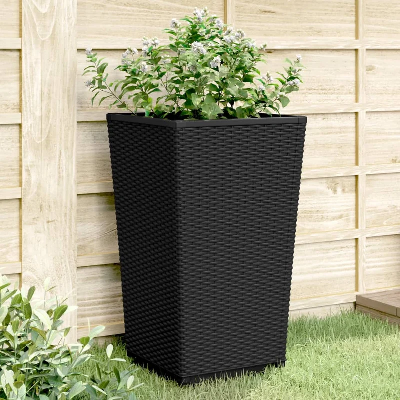 Jardineras 2 Unidades Pp Negro 32,5x32,5x57 Cm
