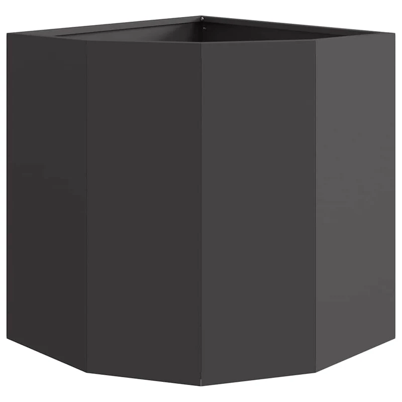Macetero De Esquina Negro 45 X 45 X 50 Cm Acero