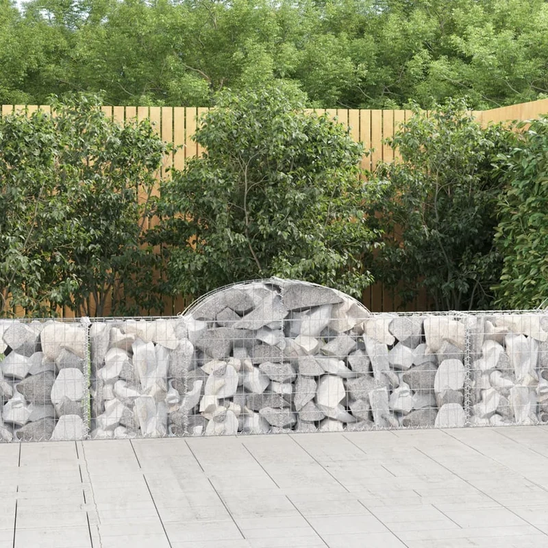 Cestas De Gaviones 40 Uds Forma De Arco Hierro 200x30x60/80 Cm