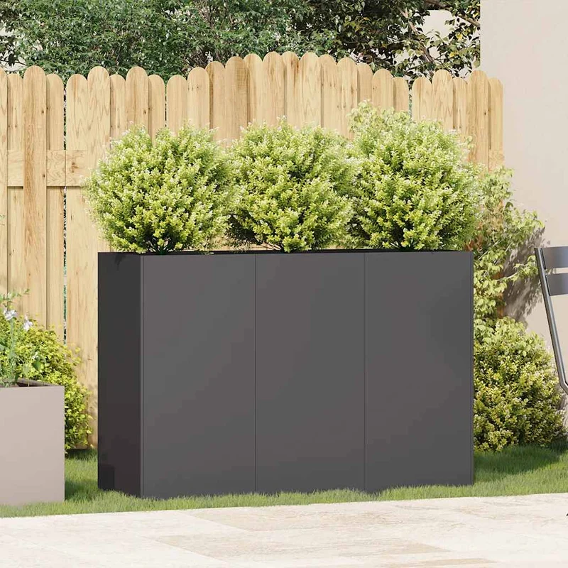 Jardinera De Acero Laminado En Frío Negro 120x40x80 Cm