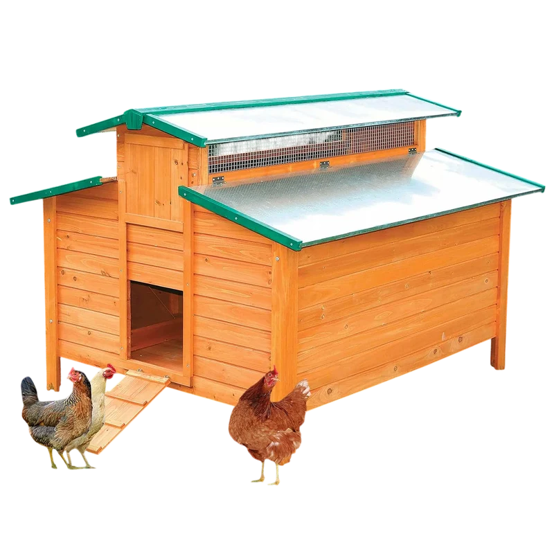 Gallinero Grande Para Exterior - Capacidad Para 8-12 Gallinas - Gallinero Calgary De Madera Con Cuatro Ponederos