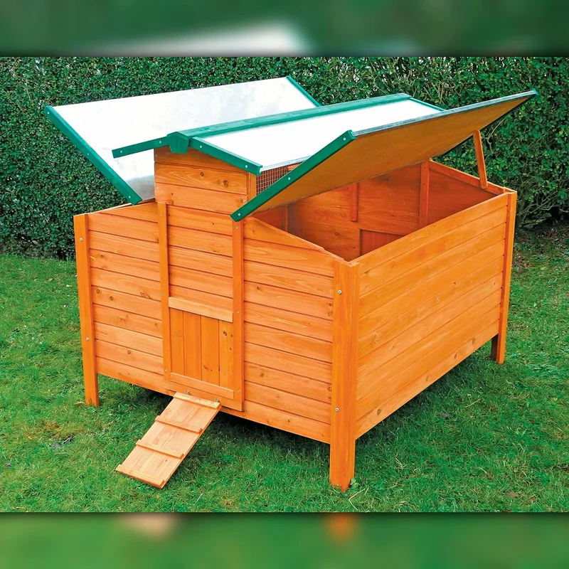 Gallinero Grande Para Exterior - Capacidad Para 8-12 Gallinas - Gallinero Calgary De Madera Con Cuatro Ponederos