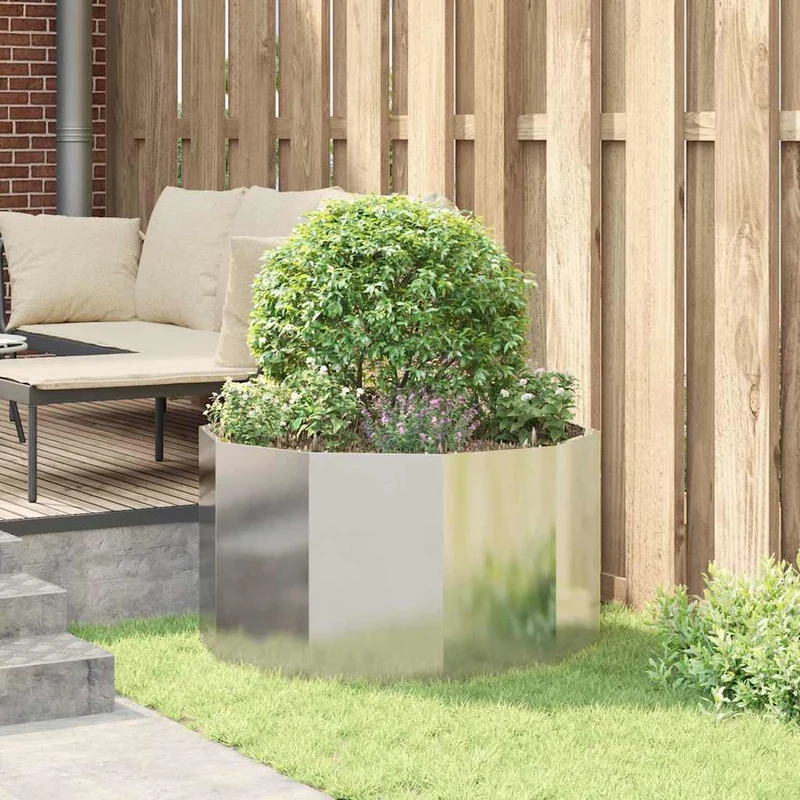 Jardinera Plateado 90 X 90 X 50 Cm Acero Galvanizado