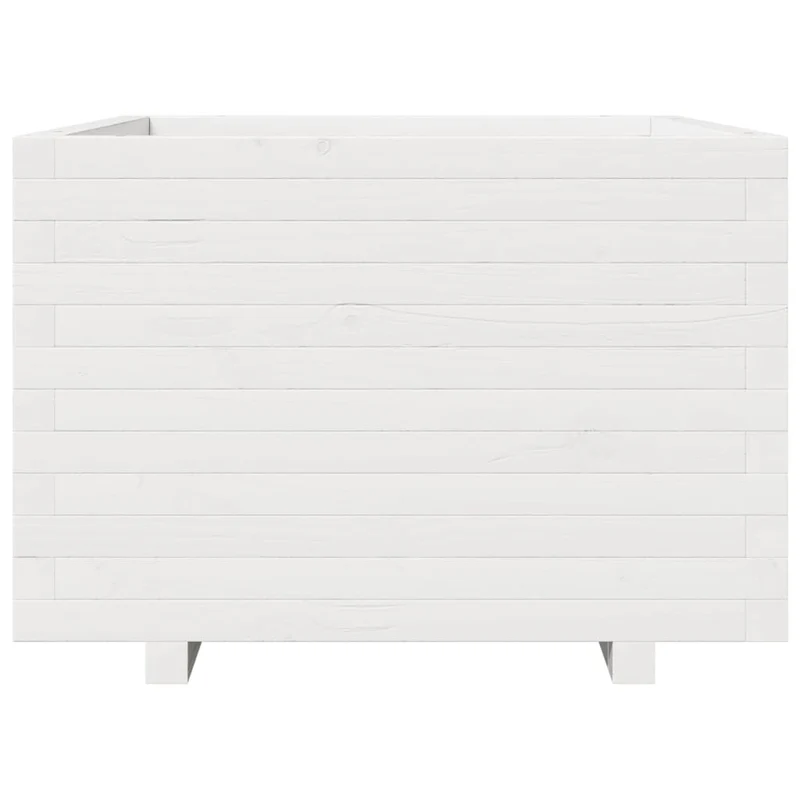 Jardinera Madera Maciza De Pino Blanco 70x70x49,5 Cm