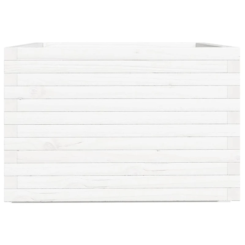 Jardinera Madera Maciza De Pino Blanco 70x70x49,5 Cm