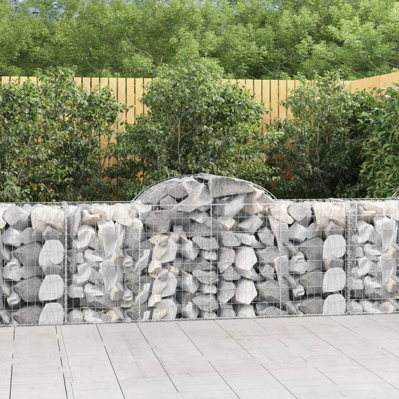 Cestas De Gaviones 50 Uds Forma De Arco Hierro 200x50x80/100 Cm
