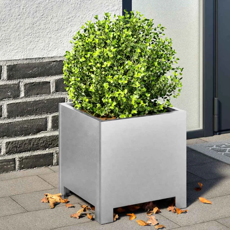 Jardinera Hexagonal De Acero Galvanizado 30x30x30 Cm