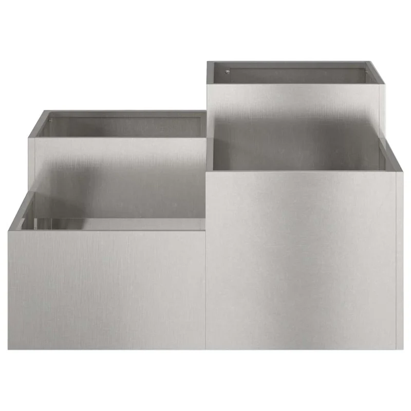 Maceta Para Jardín Plateado 100 X 100 X 48 Cm Acero Inoxidable