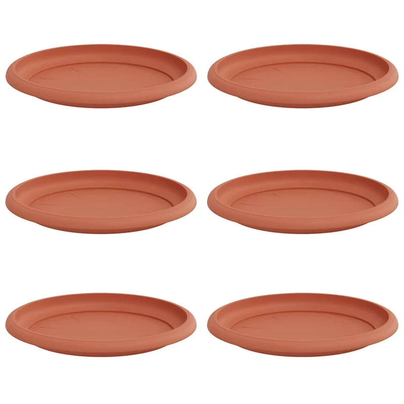 Bandeja Redonda Para Flores 6 Uds. Rojo Ladrillo Ø 17,5 X 2 Cm