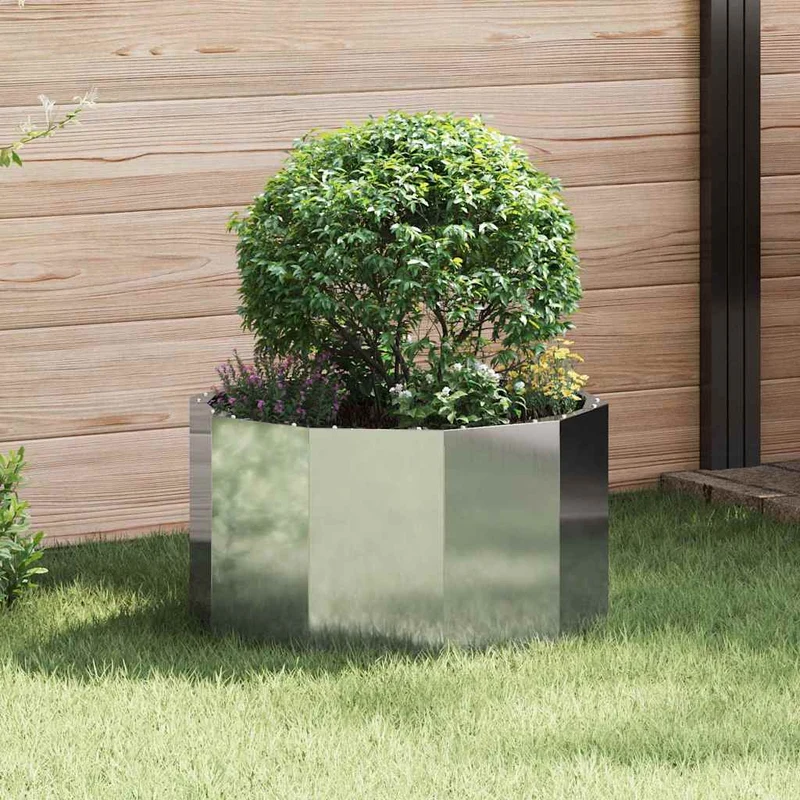 Jardinera Plateado 60 X 60 X 35 Cm Acero Galvanizado