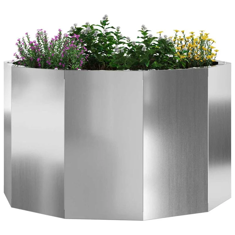 Jardinera Plateado 60 X 60 X 35 Cm Acero Galvanizado