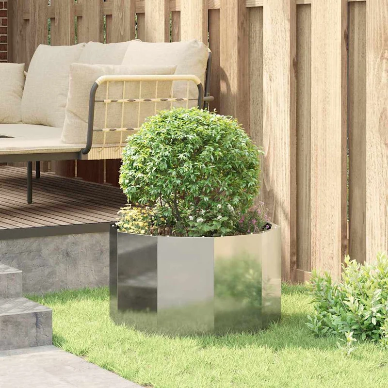 Jardinera Plateado 60 X 60 X 35 Cm Acero Galvanizado