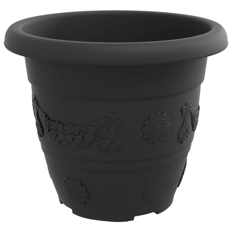 Macetas 24 Uds. Negro Ø 26 X 21.5 Cm Plástico