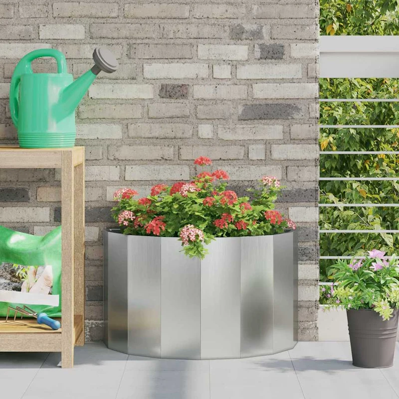Jardinera Plateado 60 X 30 X 35 Cm Acero Galvanizado