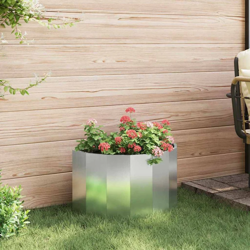 Jardinera Plateado 60 X 30 X 35 Cm Acero Galvanizado
