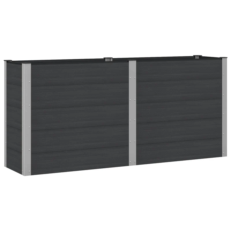 Arriate Elevado Negro 200 X 50 X 91 Cm Wpc Y Aluminio