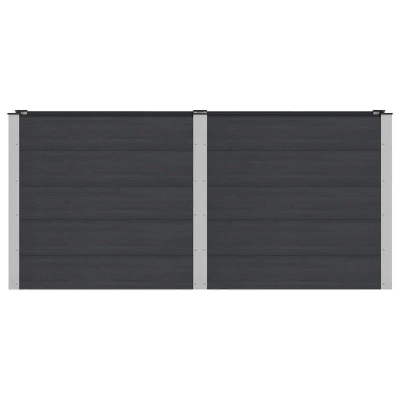 Arriate Elevado Negro 200 X 50 X 91 Cm Wpc Y Aluminio