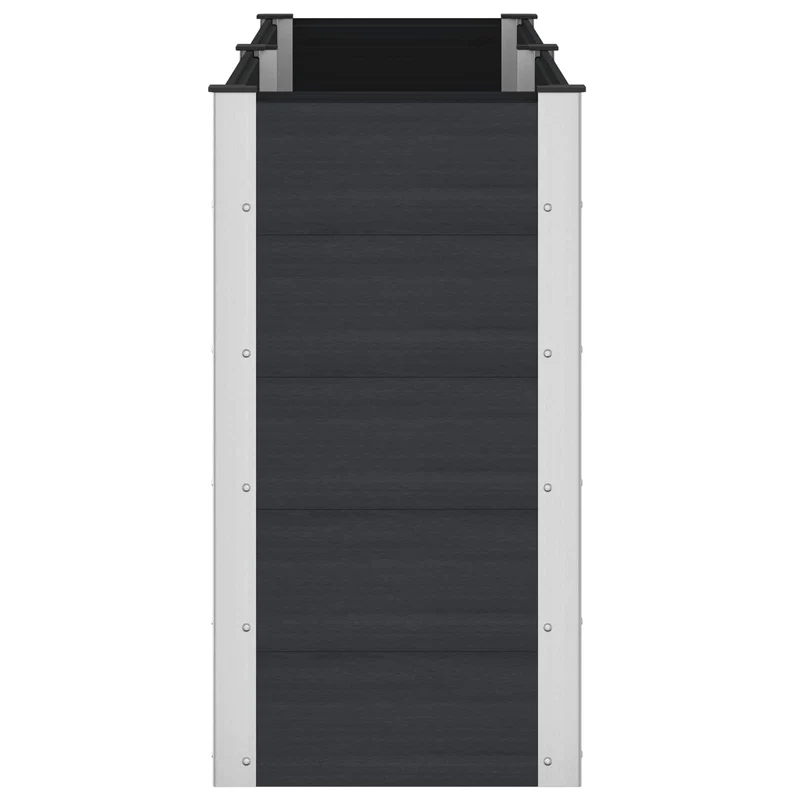 Arriate Elevado Negro 200 X 50 X 91 Cm Wpc Y Aluminio