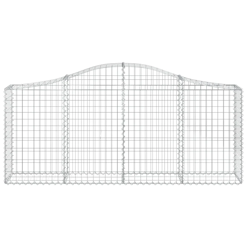 Cestas De Gaviones 14 Uds Forma De Arco Hierro 200x30x80/100 Cm