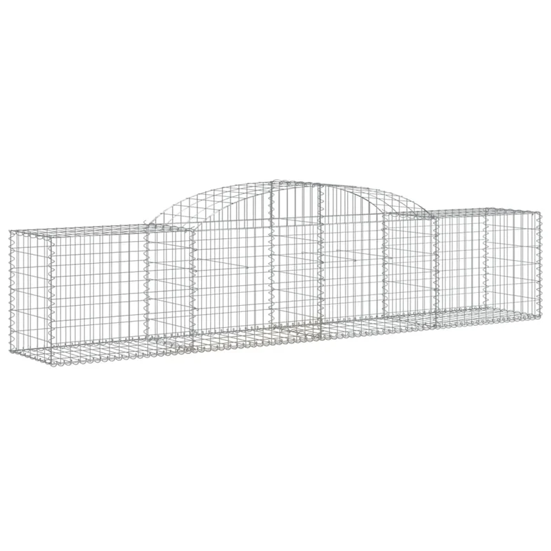 Cestas Gaviones 3 Uds Forma De Arco Hierro 300x50x60/80 Cm