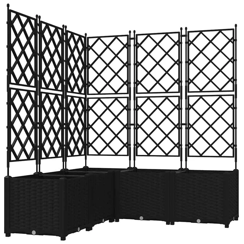 Macetero De Jardín 5 Uds. Negro 120 X 120 X 143 Cm Pp