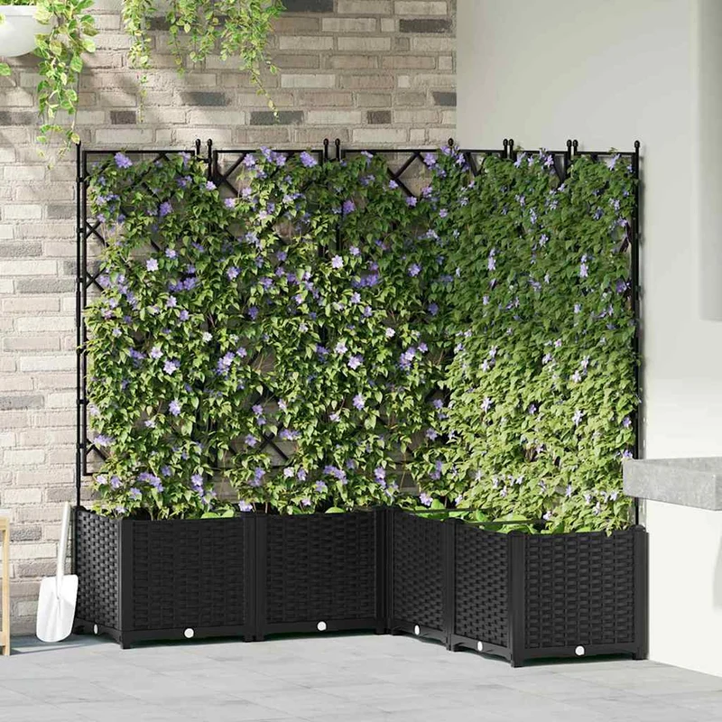 Macetero De Jardín 5 Uds. Negro 120 X 120 X 143 Cm Pp