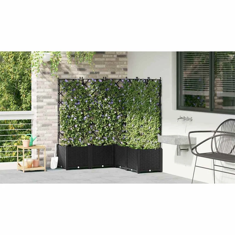 Macetero De Jardín 5 Uds. Negro 120 X 120 X 143 Cm Pp