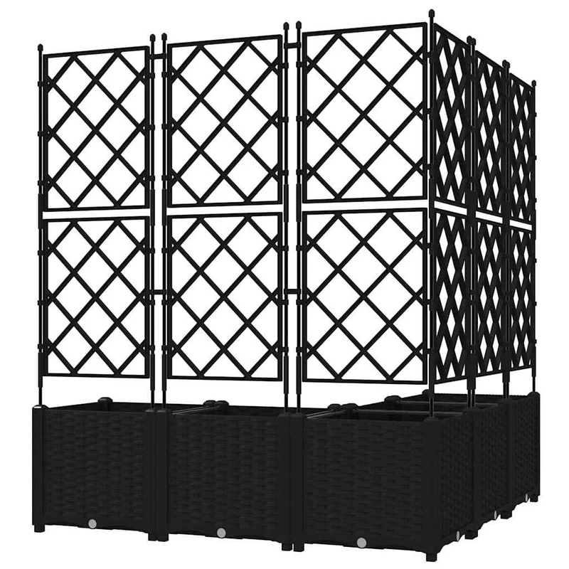 Macetero De Jardín 5 Uds. Negro 120 X 120 X 143 Cm Pp